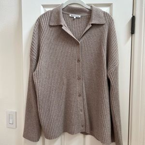 Reformation cashmere oatmeal colored cardigan
